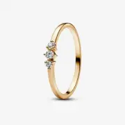 *BRAND NEW* Pandora Era 14k Gold Lab-grown Diamond Triple Stone Ring 153631C01
