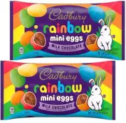 Cadbury Mini Eggs Milk Chocolate Rainbow Easter Candy, Bag 8 oz (2-Pack)