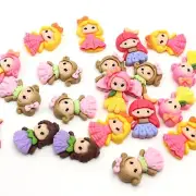20pcs Assorted Flatback Resin Cute Girls Princesses Cabochons Slime Charms 0.75"