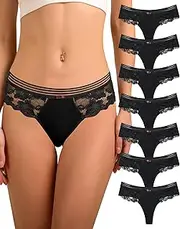 [Levao] Cotton String Thong Women's Lace Sexy Underwear Women Hipster Breathable Underwear Women's Pack of 7