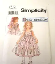 SIMPLICITY 5712 DAISY KINGDOM DRESS PATTERN 2,3,4 GIRLS & TODDLER