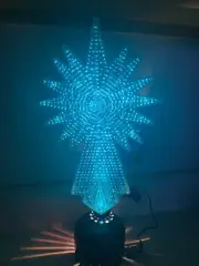 NEW Vintage Bradford 13" Fiber Optic Christmas Tree Star Light Tree Topper