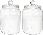2 Pack Laundry Pods Jars,Laundry Detergent Storage Tool,Glass Storage Bottle,Glass Jars,with Scoop and Labels for Organization and Storage Room Detergents Powder
