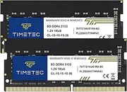Timetec 16GB KIT(2x8GB) DDR4 2133MHz PC4-17000 Non-ECC Unbuffered 1.2V CL15 1Rx8 Single Rank 260 Pin SODIMM Laptop Notebook PC Computer Memory RAM Module Upgrade (16GB KIT(2x8GB))