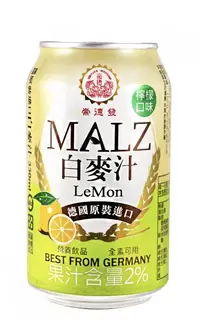 在飛比找PChome24h購物優惠-崇德發德國原裝 檸檬白麥汁(易開罐330MLX24入/箱)