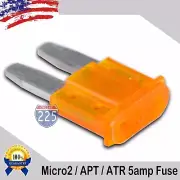 10 Pack 5A Micro2 Blade Fuse 5 AMP APT/ATR 32V DC Auto Car Truck Boat Marine RV