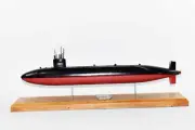 USS Guardfish SSN-612 Submarine Model, US Navy, Scale Model, Mahogany, Permit