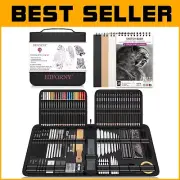 Versatile 126 Piece Sketching Supplies Set with Portable Case and Accessories