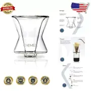 Portable Double-Walled Borosilicate Coffee Brewer with Silicone Gasket