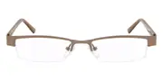Rectangle Semi Rimless Metal Men's Glasses Brown, Size +1.00 - Lenses Included - Private Health Rebate - Blue Light Block Available - SmartBuy Readers