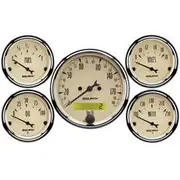 Autometer Antique Beige Gauge Kit With Speedo And Gauges - 5 Piece, AU1809-M