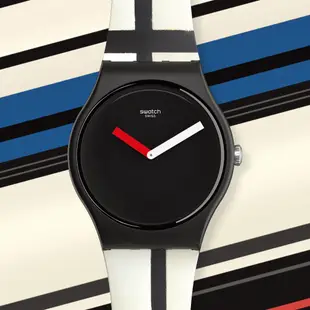 Swatch 龐畢度藝術中心聯名 紅藍白的構成 蒙德里安 New Gent 原創系列 手錶 41mm
