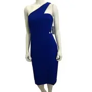 $165 AIDAN MATTOX ONE SHOULDER CREPE MIDI DRESS 10 NEW WITH TAG
