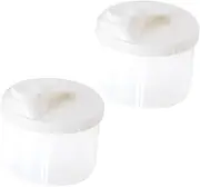 HEMOTON 2 Pcs Milk Powder Portable Box Formula Container for Rotating Four-Compartment Formula Dispenser Formula Container for Travel Formula Dispenser, 9.4x6cm, White