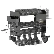 Power Tool Organizer Charging Station With Light Angle Grinder Holder, black