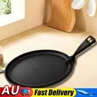 10.6 X 6.89in Cast Iron Griddle Oval Shape Griddle Pan for Home Or Restaurant HO