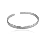 Culturesse Fossette Artisan Textured Bangle Bracelet Sterling Silver Jewellery