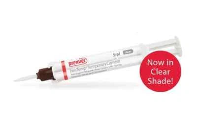 Premier Dental NexTemp CLEAR Temporary Resin Cement-5ml Automix Syringe + 5 Tips