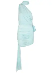 Magda Butrym Ruched Stretch-jersey Mini Dress - Light Blue - 36 (UK8 / S) 36 (UK8 / S)