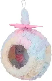 COMPUKAS Parakeet Nest Box Plush Bird Hammock for Winter Warm Bird Cage House with Easy Setup for Budgies