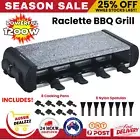 Electric Raclette Grill BBQ Teppanyaki Hot Stone Griller Non Stick Griddle Pan