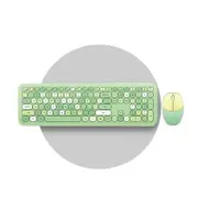 ANYMOB Bluetooth Keyboard And Mouse Combo Set Green Colorful Retro Design Portable Wireless Soft Touch Keys
