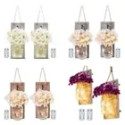 Mason Jar Sconce Set Hanging Wall Decor Led Strip Lights Ornament