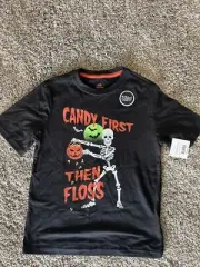 Celebrate Halloween Gender Neutral Kids “Candy First Then Floss” Shirt- Sz.8 NWT