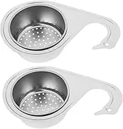 CANIGHT 2pcs Filter Basket Corner Sink Strainer Kitchen Sink Drain Basket Sink Drain Strainer Basket Hanging Sink Strainer Kitchen Sink Filter Drainage Basket Silver Stainless Steel