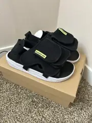 NEW AIR JORDAN "LS Slides" MEN'S BLACK WHITE VOLT SHOES SIZE 11 CZ0791-002
