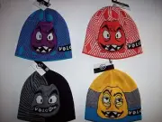Volcom Hat Knit Face Beanie Unisex Kids Purple Orange Yellow Gray New