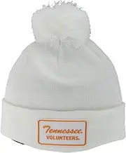 Zephyr NCAA Officially Licensed Pom Beanie Patch Brick White