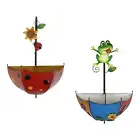 Railing Flower Pot Iron Garden Decor Garden Art Hanging Wall Planter Umbrella
