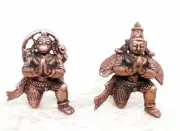 Copper Handmade Hanuman &Garuda Figurine Idol Statue Rich Patina Antique Finish