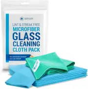 Microfiber Glass Cleaning Cloths | Streak Free Windows & Mirrors | Lint Free Tow