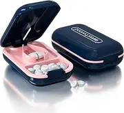 Multi-Functional Compact Pill Cutter, Pill Splitter, Pill Cutter Splitter for Small and Tiny Pills, Easy to Clean and Portable, Pill Cutter Splitter, Pill Crusher (Blue)