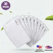 30 PM 2.5 5-Layer FACE MASK FILTERS INSERTS Breathable Protective Safety Covers