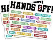 Hands Off Magnets - Medicaid - Medicare - Social Security - Fair Elections - Veteran Services - Speech - LGBTQ+ Rights - Durable Material for Car Truck Toolbox Any Metal Surface - EPLM0014-FBA