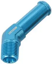 Aeroflow 45 Deg 1/8" Npt to 3/8" Barb Blue Straight Male to Male - AF845-02-06