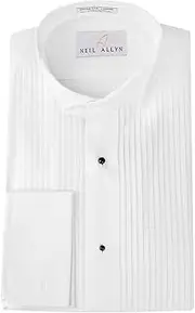[Neil Allyn] Tuxedo Shirt 100% Cotton Wing Collar with French Cuffs