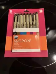 SAKURA PIGMA MICRON 01 FINE LINE COLOR PEN SET .25mm - 8 PIECE SET #30068