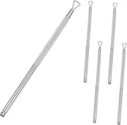 Baluue 5pcs Cuticle Pusher Set Stainless Steel Nail Gel Remover for Women Cuticle Tools Scratch off Tool