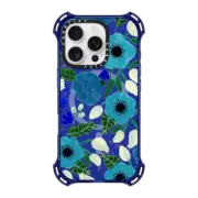 iPhone 16 Pro Bounce Case MagSafe Compatible Blue Florals