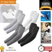 Lightweight Sports Compression Arm Sleeves - 4 Pairs for Outdoor Activities