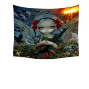History Art Unseelie Court War Beautiful Angel Girl Tapestry