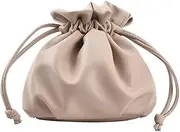 [OANEXX] Small Leather Drawstring Bucket Bag Hobo Bucket Bags and Purses Crossbody Bucket Satchel Bag Soft Drawstring Purse