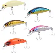Mipcase 5pcs Lure Bait Sinking Water Blood Groove Hook Hard Bait Bionic Artificial Bait Pike Lure Fishing Lures Pike and Perch Bionic Fishing Weedless Fishing Lures Sinking Swim Abs