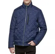 Cole Haan Men's Navy Diamond Quilt Full-Zip Faux Sherpa Lined Jacket Sz. M NWT!