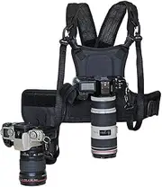 Camera Strap Carrying 2 DSLR Camera Double Shoulder Strap, Chest Harness System Vest Photography Belt for SLR/Camcorders DSLR Camera Strap
