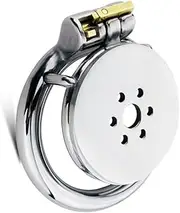Inverted Chastity Cage SM Sex Toys Steel Stainless Flat Chastity Cage Male Cage Chastity Device Chastity Lock Beginner Cage to Prevent Erection Bondage for Men Couples